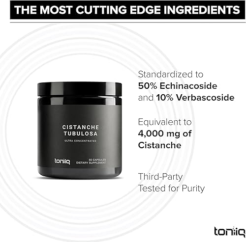 Miniatura 4 de Toniiq Cistanche Tubulosa - (4000 mg) Suplemento de cistanche puro para hombres - 10 veces altamente concentrado con 50% equinacosido y 10%