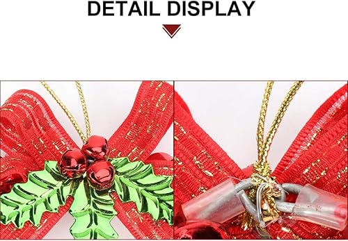 Miniatura 5 de TENDYCOCO Corona de cascabel de metal de Navidad, adorno de Navidad colgante para decoración de pared interior y exterior de Navidad