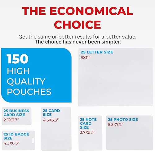 Miniatura 5 de Paquete variado de bolsas de laminación de 5 mil (150 unidades) y tamaño de foto de 5.3 x 7.2 pulgadas (100 unidades)