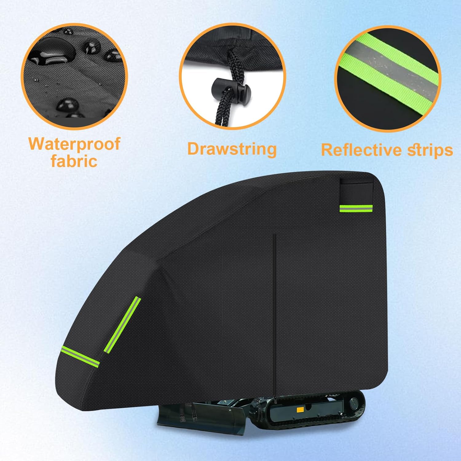 Mini Excavator Cover Heavy Duty 600D Waterproof Oxford with Zipper Door, Excavator Cover All Weather UV/Rain/Snow/Dust Protection, Universal Cover for Bobcat E20/John Deere 17G/Yanmar ViO17