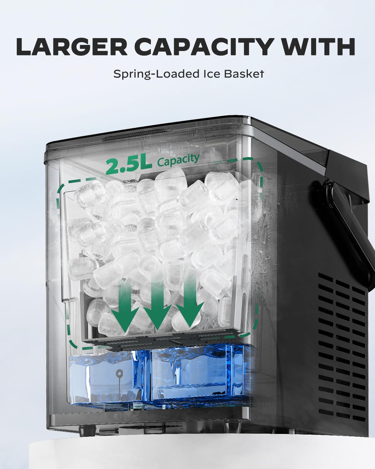 Silonn Countertop Ice Maker with Expanding Ice Basket, 9 Cubes in 6 Mins, 2.5L Ice Basket, Self-Cleaning Ice Maker with LED Touch Control, 2 Bullet Ice Sizes for Home, Kitchen, Office on Fridge.com