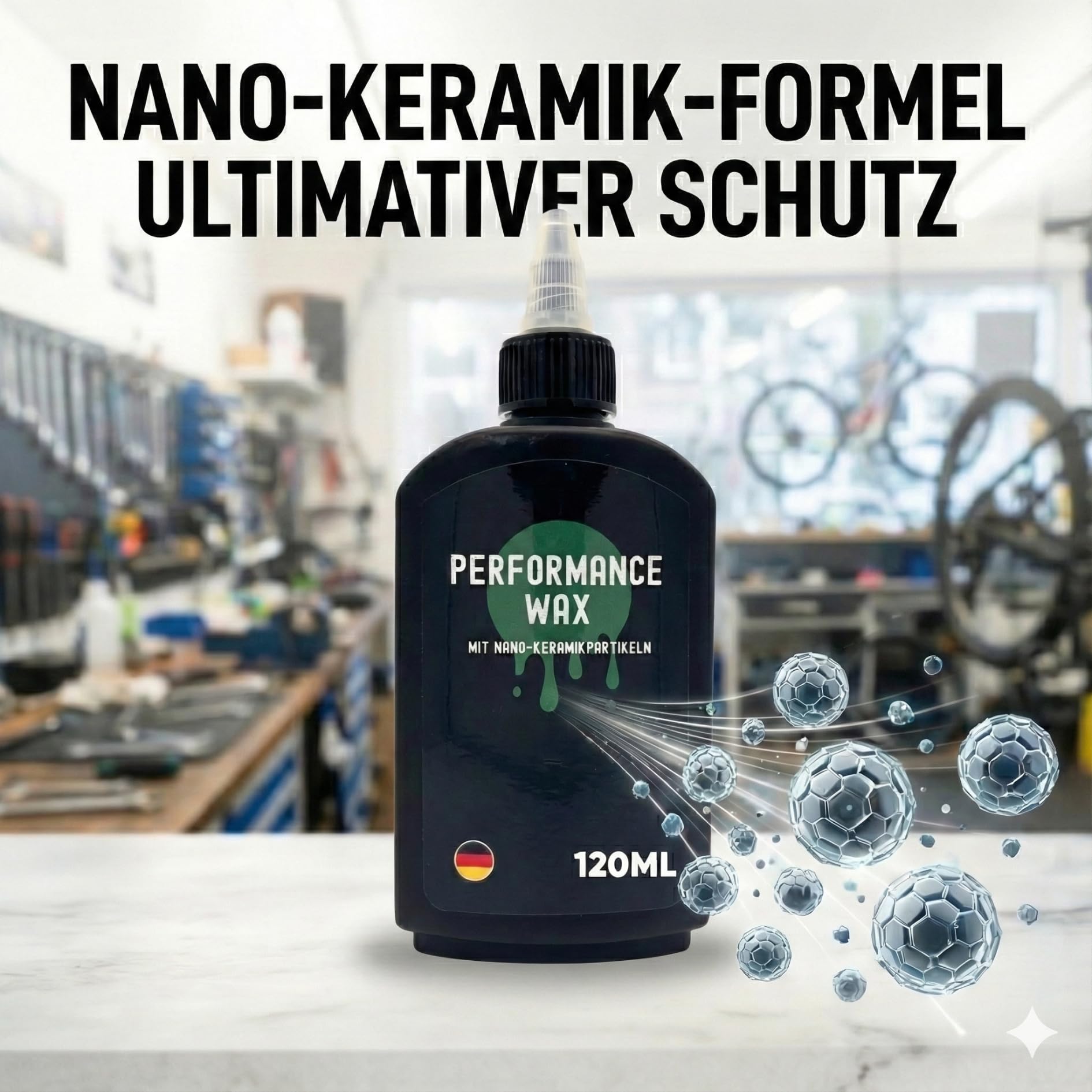24SENDIT Flüssiges Kettenwachs für Fahrradkette 120 ml – mit Nano-Keramikpartikeln. PTFE-frei, reduziert Reibung, schützt vor Verschleiß. Für Rennrad, MTB, Gravel & E-Bike Fahrradkette