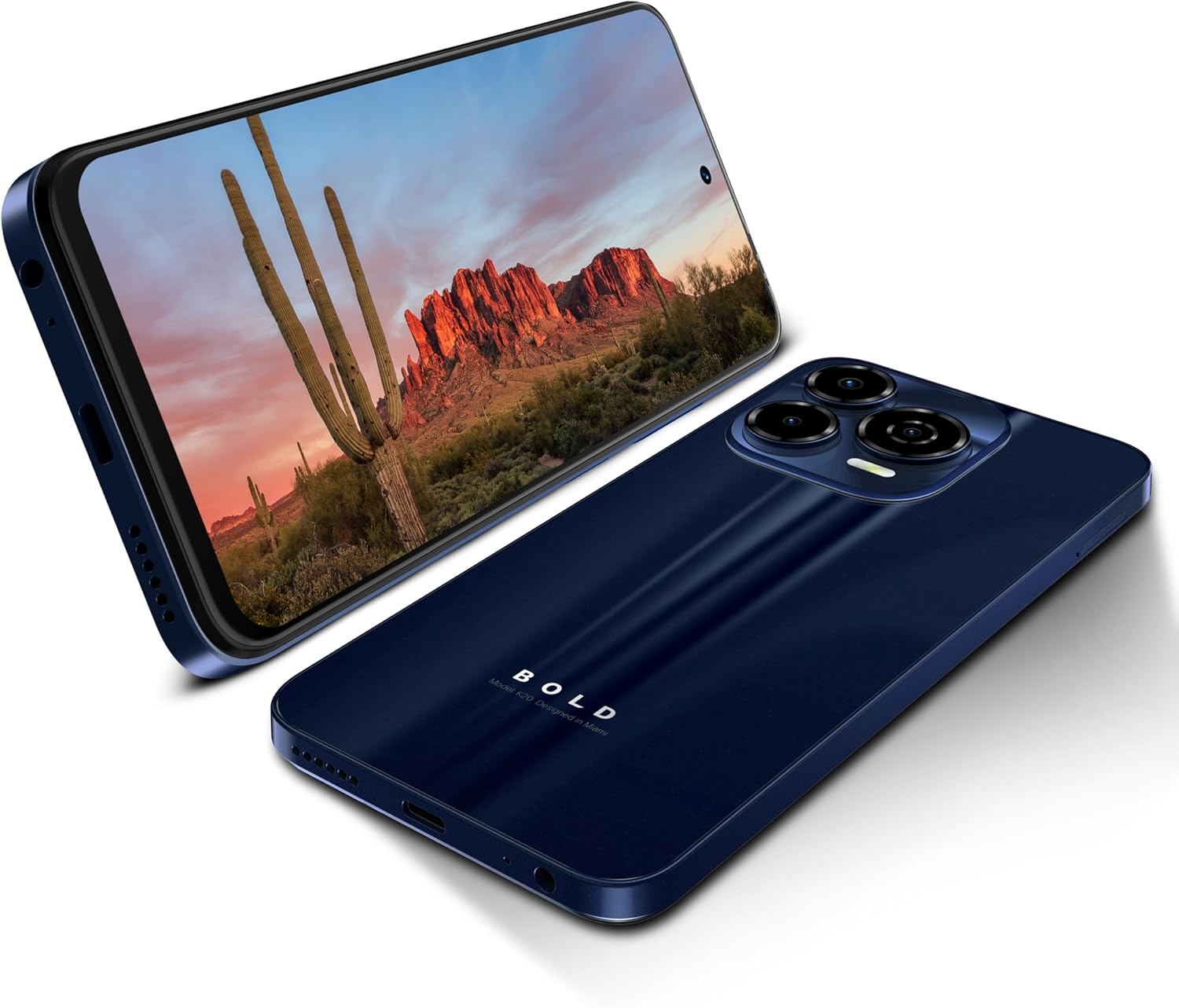 Bold K20 | 2025 | All-Day Battery | Unlocked | 6.7” HD+ Infinity Dot Display | 256/4GB | Triple 50MP Camera | US Version | US Warranty | (Blue)