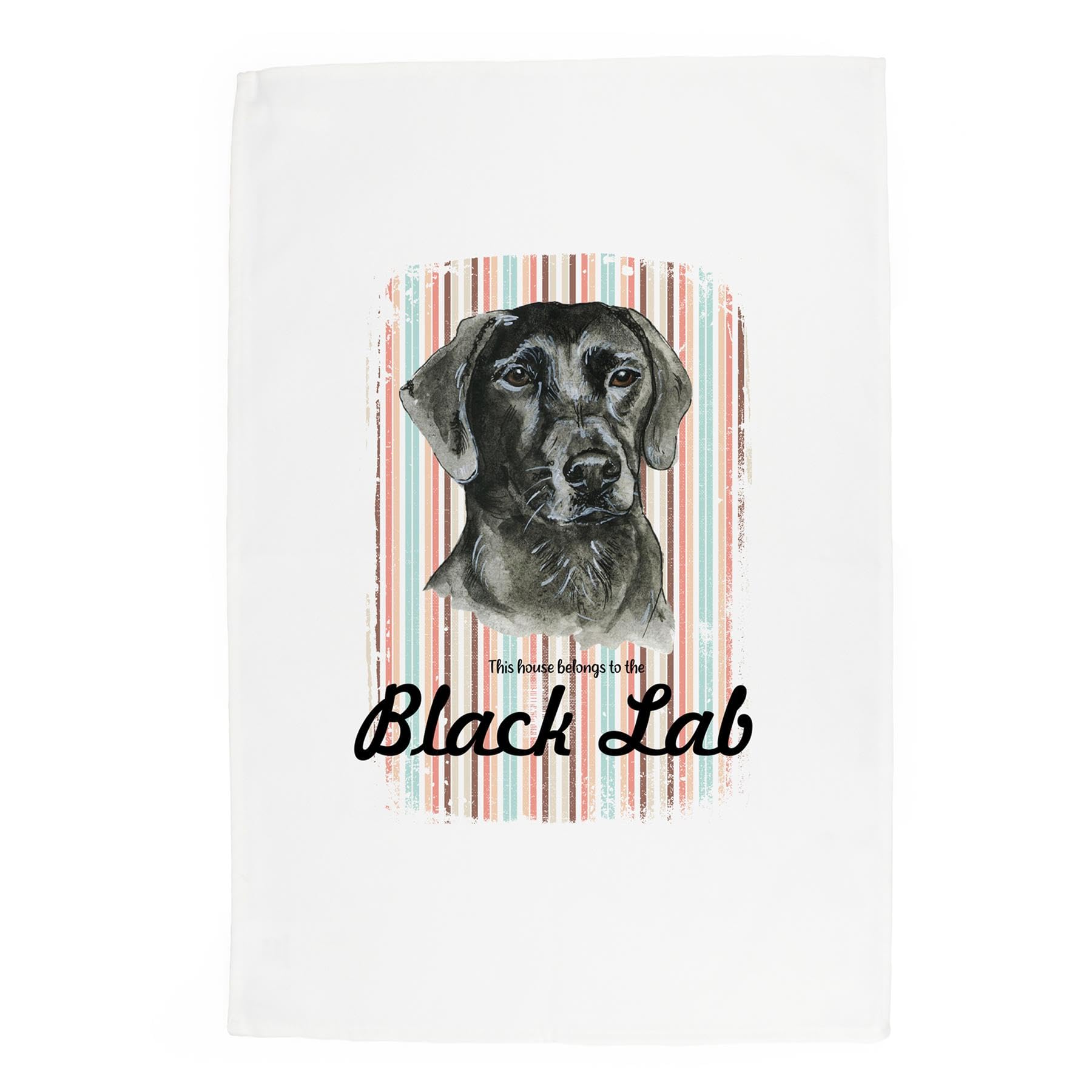 Purely Home Black Labrador Tea TowelNovelty Dog Themed Gift Kitchen Linen/dish Cloth from B&Q
