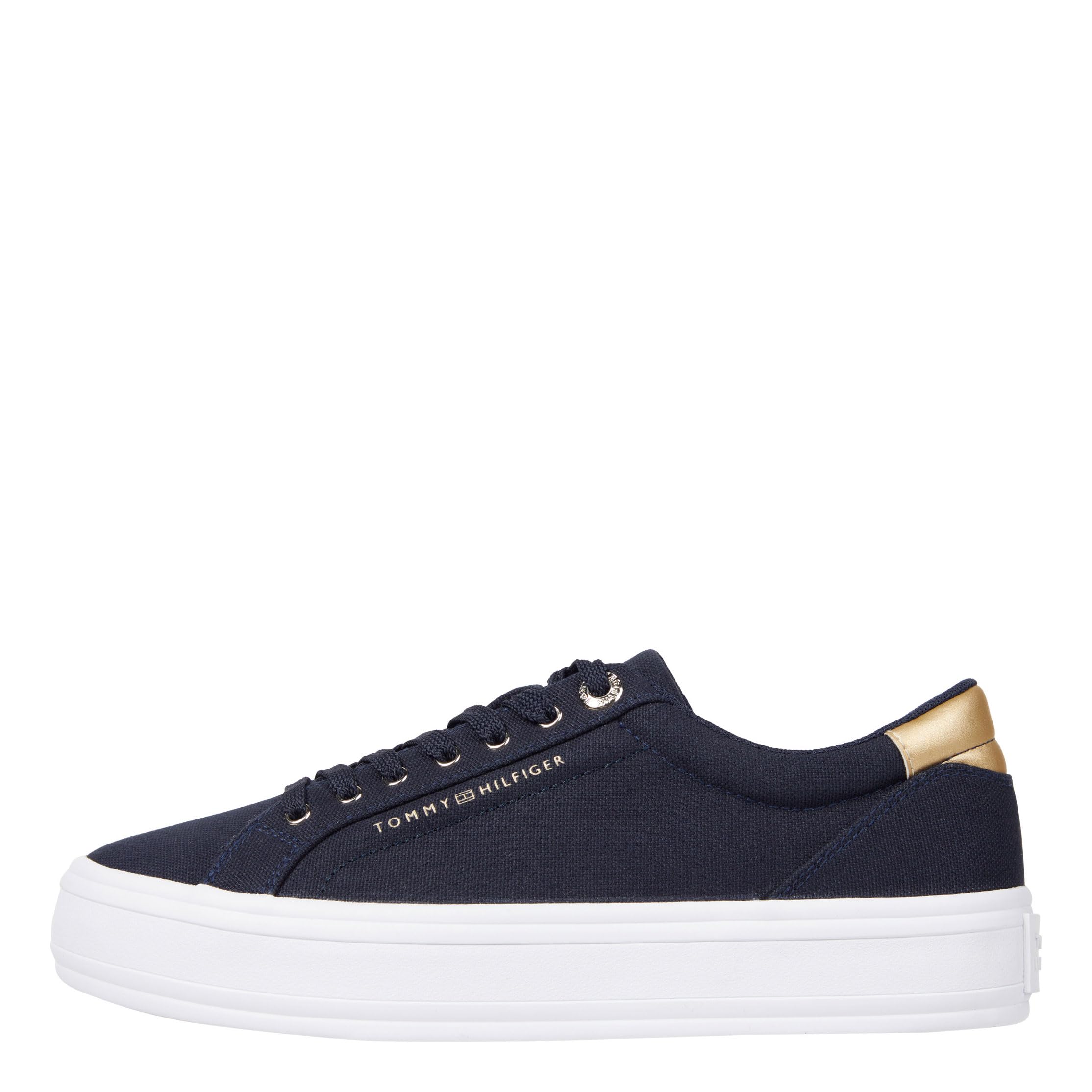 Tommy Hilfiger Sneaker con Suela Vulcanizada para Mujer Calzado, Blanco (Calico), 39