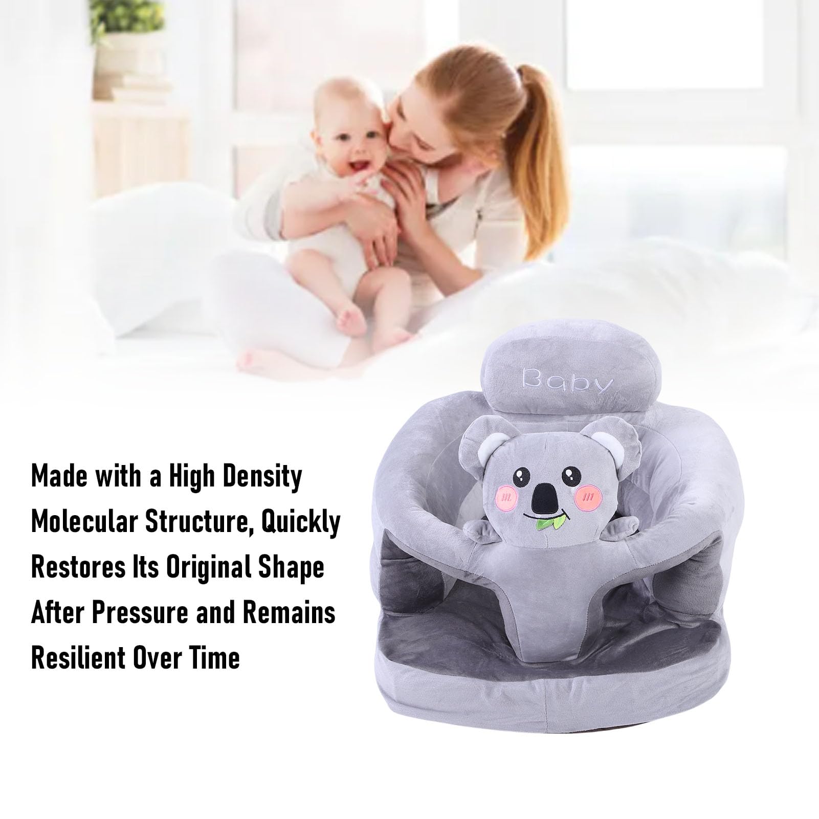 Dpofirs Divano di Sostegno per Bambini, Morbido Peluche, Animale dei Cartoni Animati, Supporto per la Schiena del Neonato, per il Gioco o il Relax, Tessuto Delicato Sulla Pelle, per Bambini Attivi,