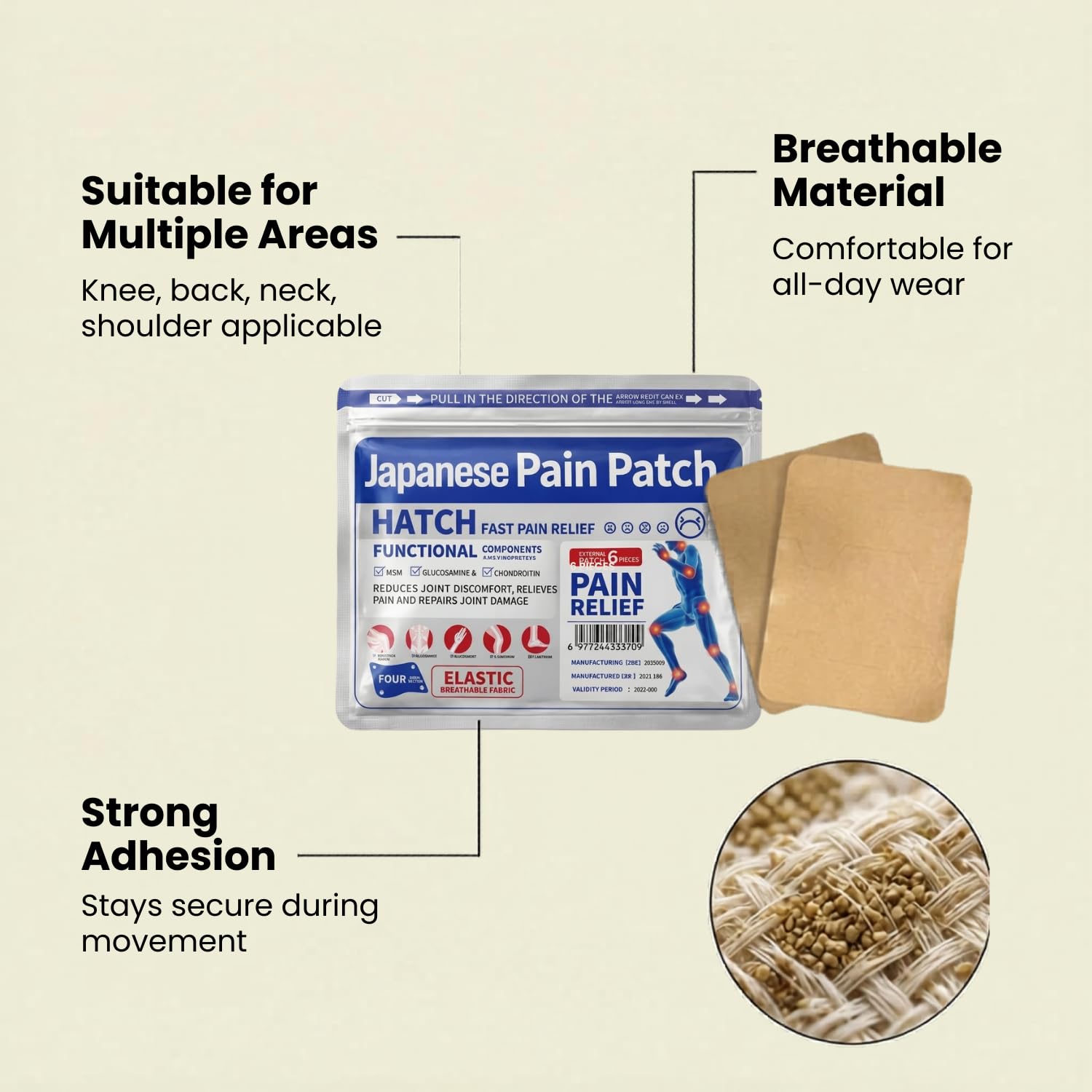 Pain Relief Heating Patches for Joints & Muscles | 6 Hot Therapy Patches for Osteoarthritis, Muscle Stiffness & Body Pain | For Knees, Back, Neck & Shoulders | Extended Comfort (Pack Of 3) — Amazon image 3
