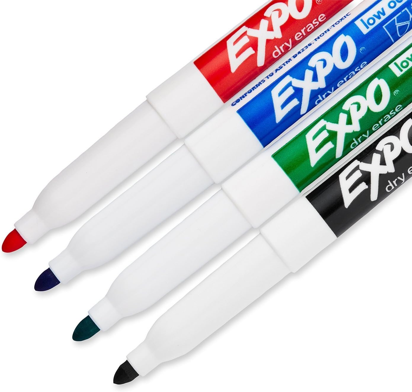 Expo Low-Odor Dry Erase Markers, Fine Point, 12-Pack, Assorted Colors