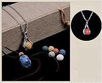 Vista 4 de Cuentas sueltas de piedra de lava lisas, cuentas redondas de roca de lava de colores, piedras preciosas volcánicas para hacer joyas hechas a mano