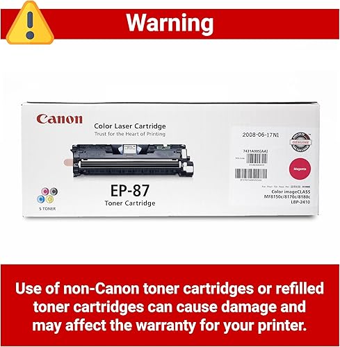 Miniatura 4 de Canon Tóner original, cartucho EP-87 Magenta (7431A005), 1 paquete, para impresora láser Canon Color imageCLASS MF8170c, MF8180c
