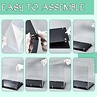 Vista 3 de Barydat Vitrina transparente para casco, acrílico de cristal, caja de exhibición con elevadores de acero inoxidable, soporte de béisbol, soporte