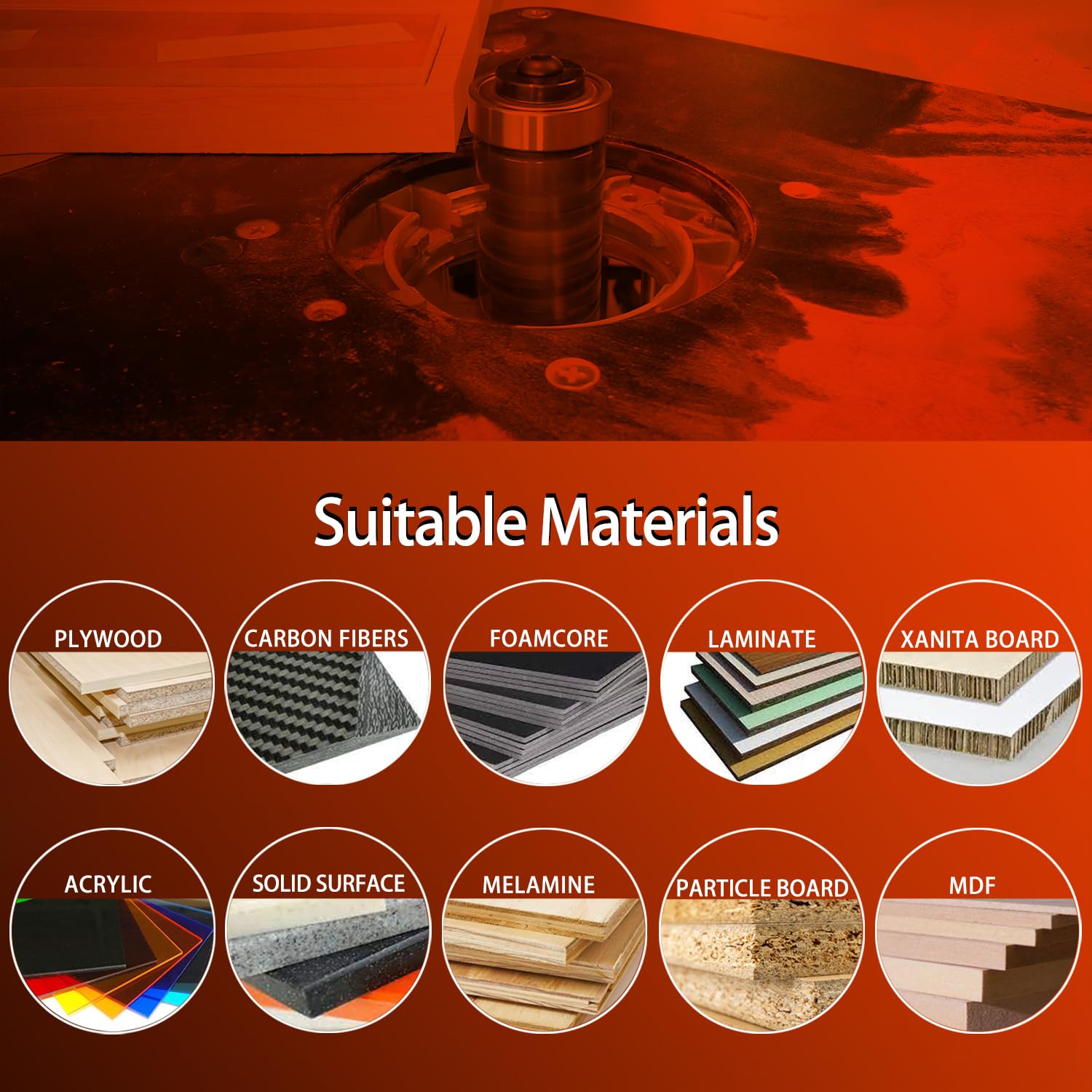 1/2'' Shank Flush Trim Router Bit Top and Bottom Double Bearings Trim Router Bit, 1/2 Pattern Template Flush Trim Bit 2.36" Cutting Length for Woodworking Trimming