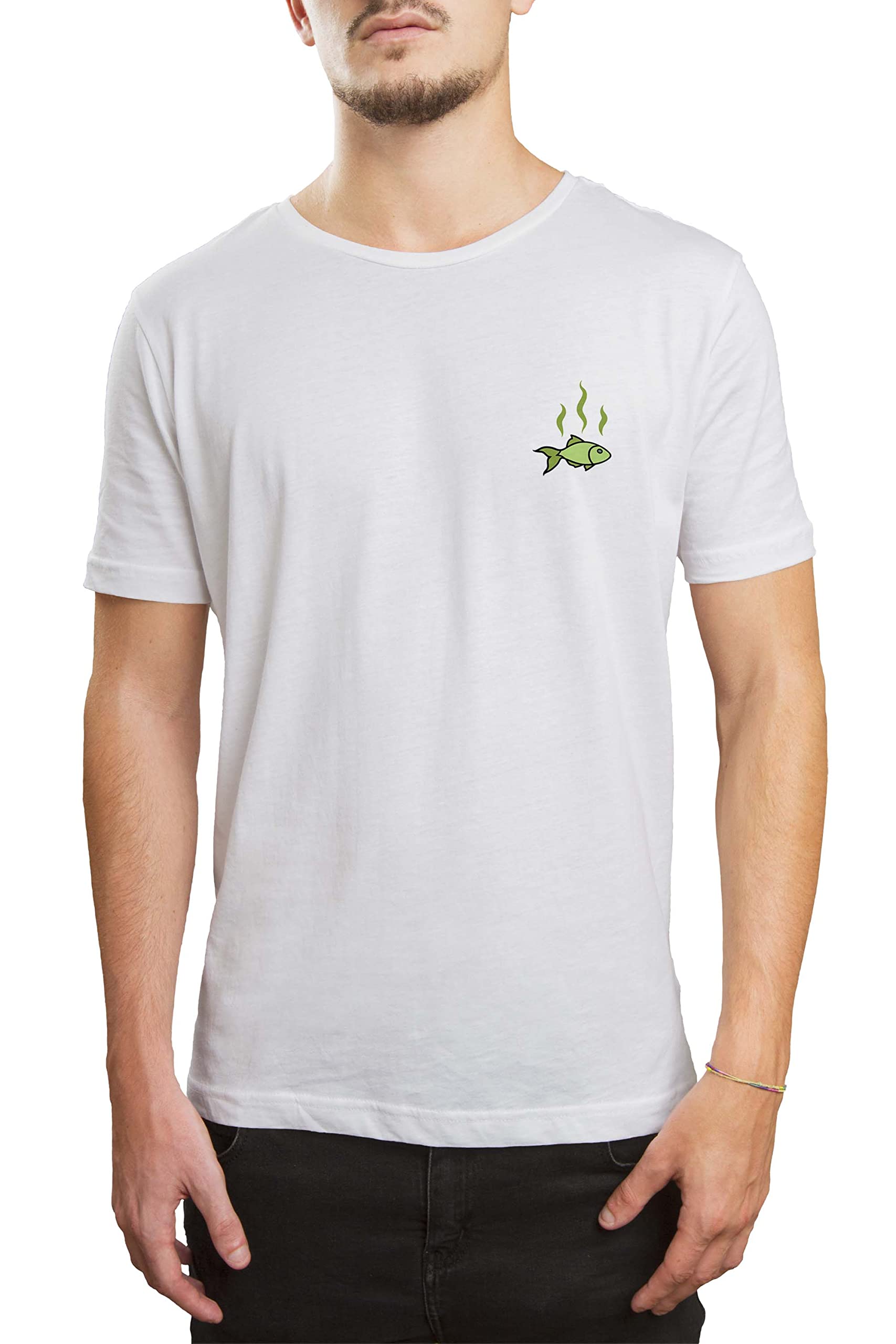 T-Shirt Uomo Bonateks In Cotone 100% – Basic Bianca, M, Lavabile In Lavatrice