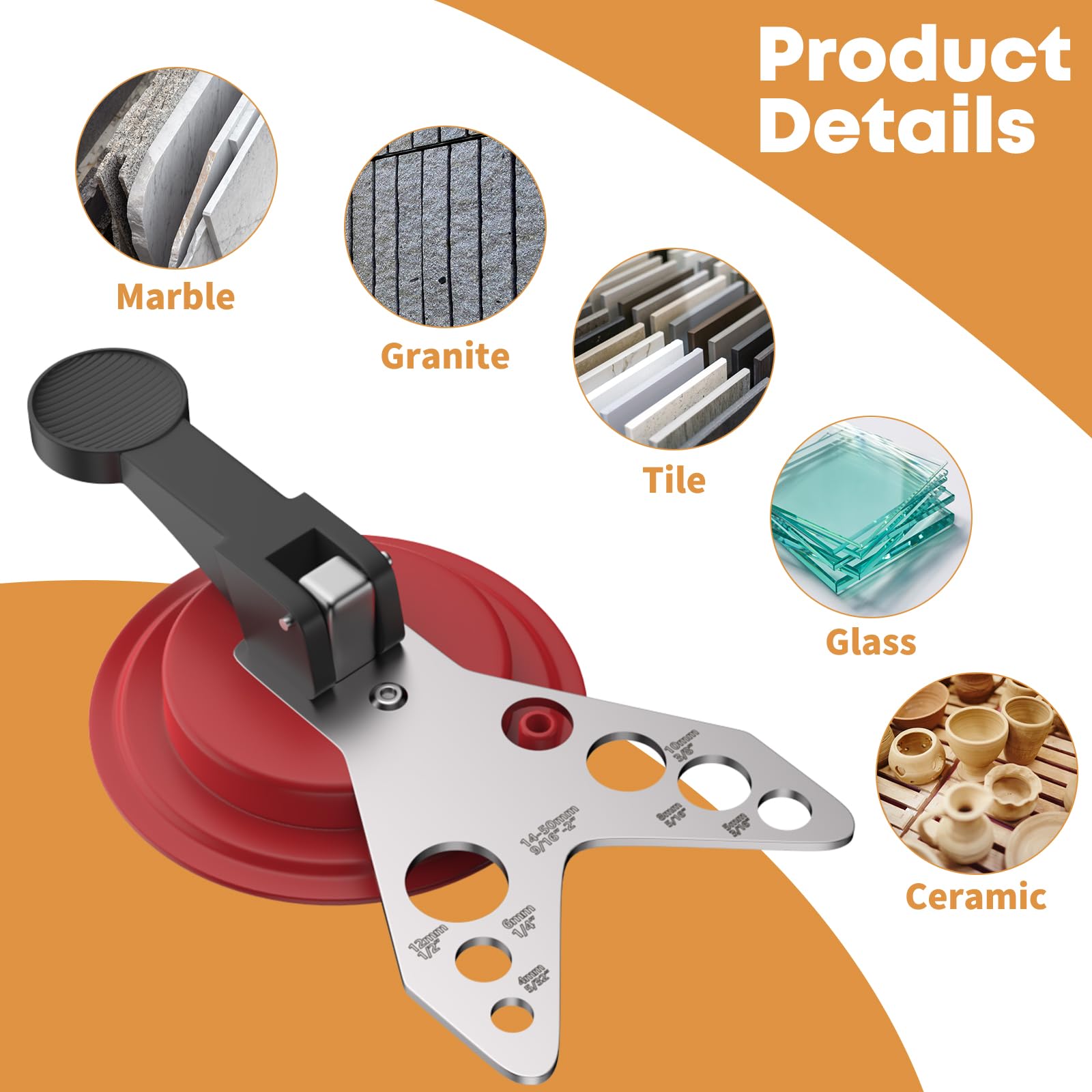 Snowtaros Drill Hole Saw Guide Jig Precision Tool for Clean and Easy Tile Hole Drilling - Image 3