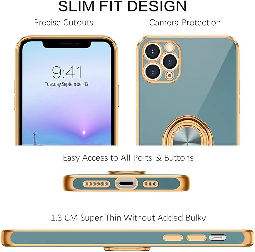 Miniatura 7 de BENTOBEN Funda compatible con iPhone 11 Pro con soporte de anillo de 360 a prueba de golpes soporte magnético soporte para automóvil mujeres y