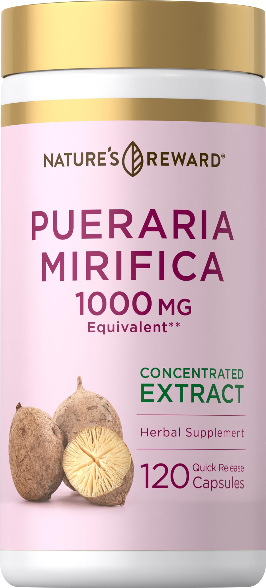 Piping Rock Pueraria Mirifica Capsules | 120 Pills | Herb Extract Supplement | Gluten Free, Non-GMO | by Nature's Reward