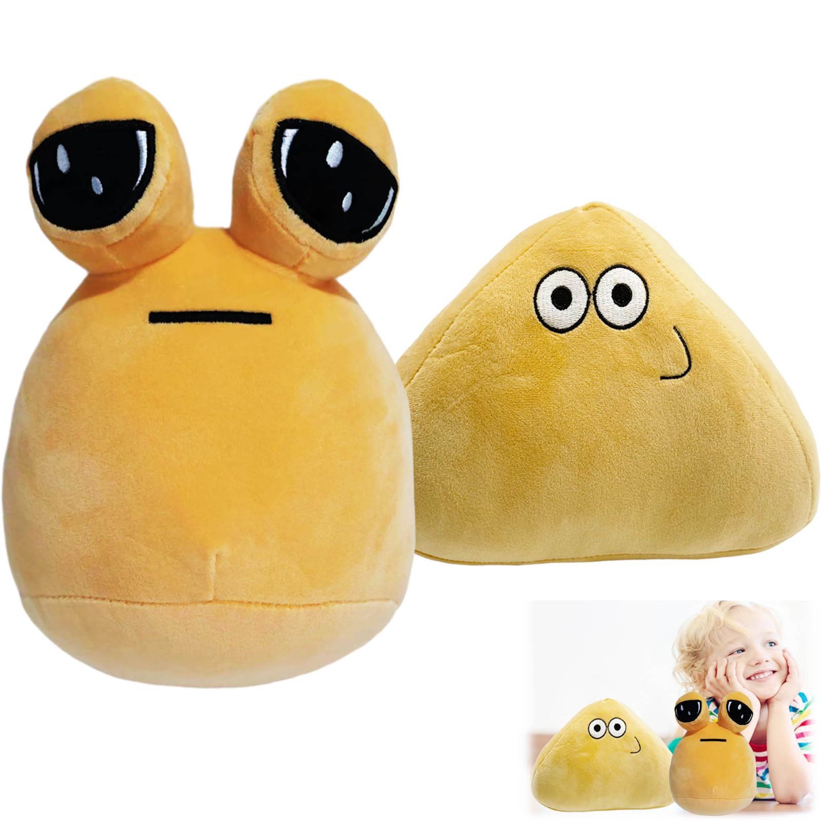 AOMAIGAD 2 PCS Juguete de Peluche Alien Pou,Muñeco de Peluche Pou de 22 cm, Alien Pou Juguete de Peluche,Alien Pou,POU Peluches for Niños Niñas Niños Regalos de Cumpleaños (B)