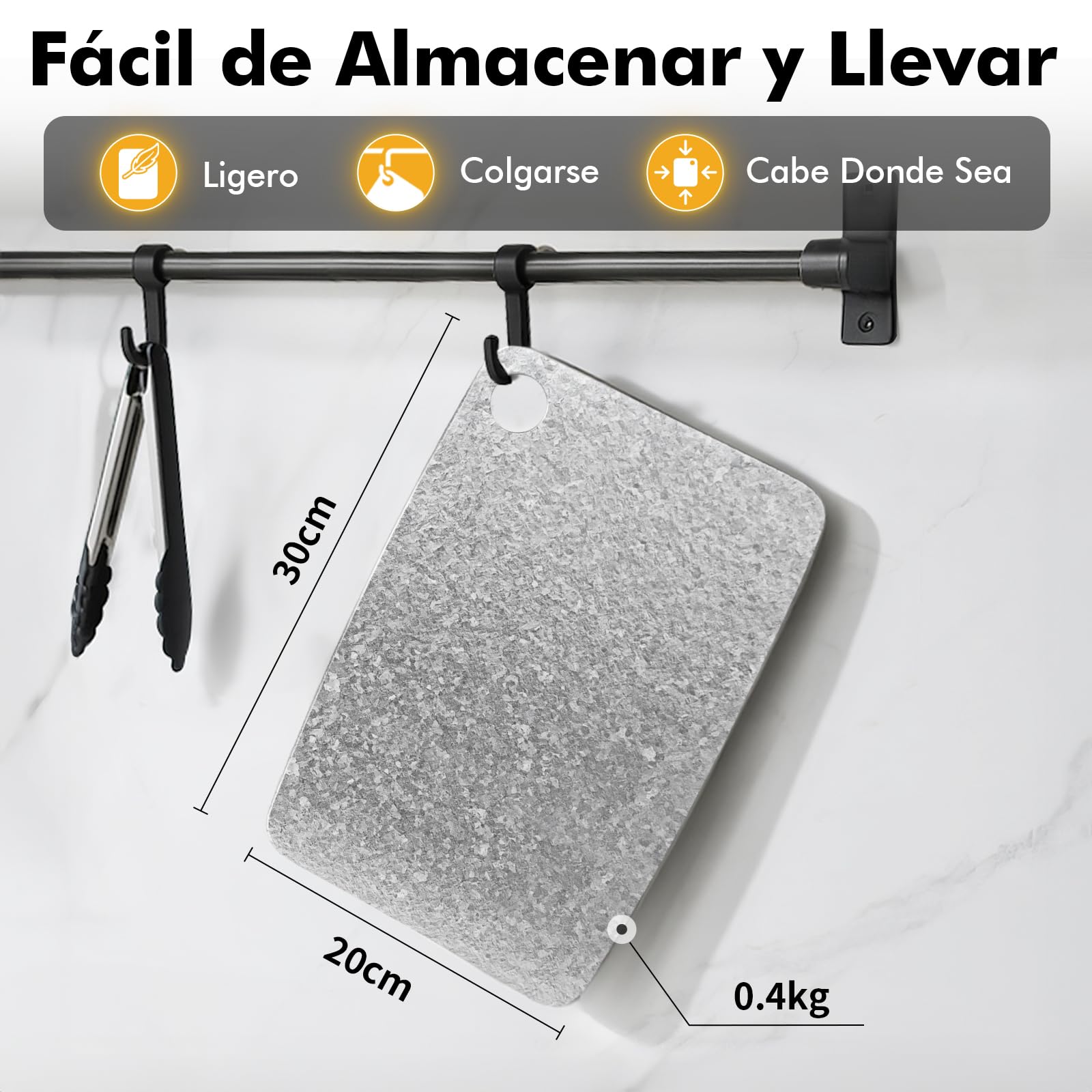 Tabla de cortar de titanio 100% puro, tablas de cortar antibacterianas certificadas por la EPA, tabla de cortar de titanio puro de doble cara para cocina y cocinar al aire libre (30 x 20 cm)