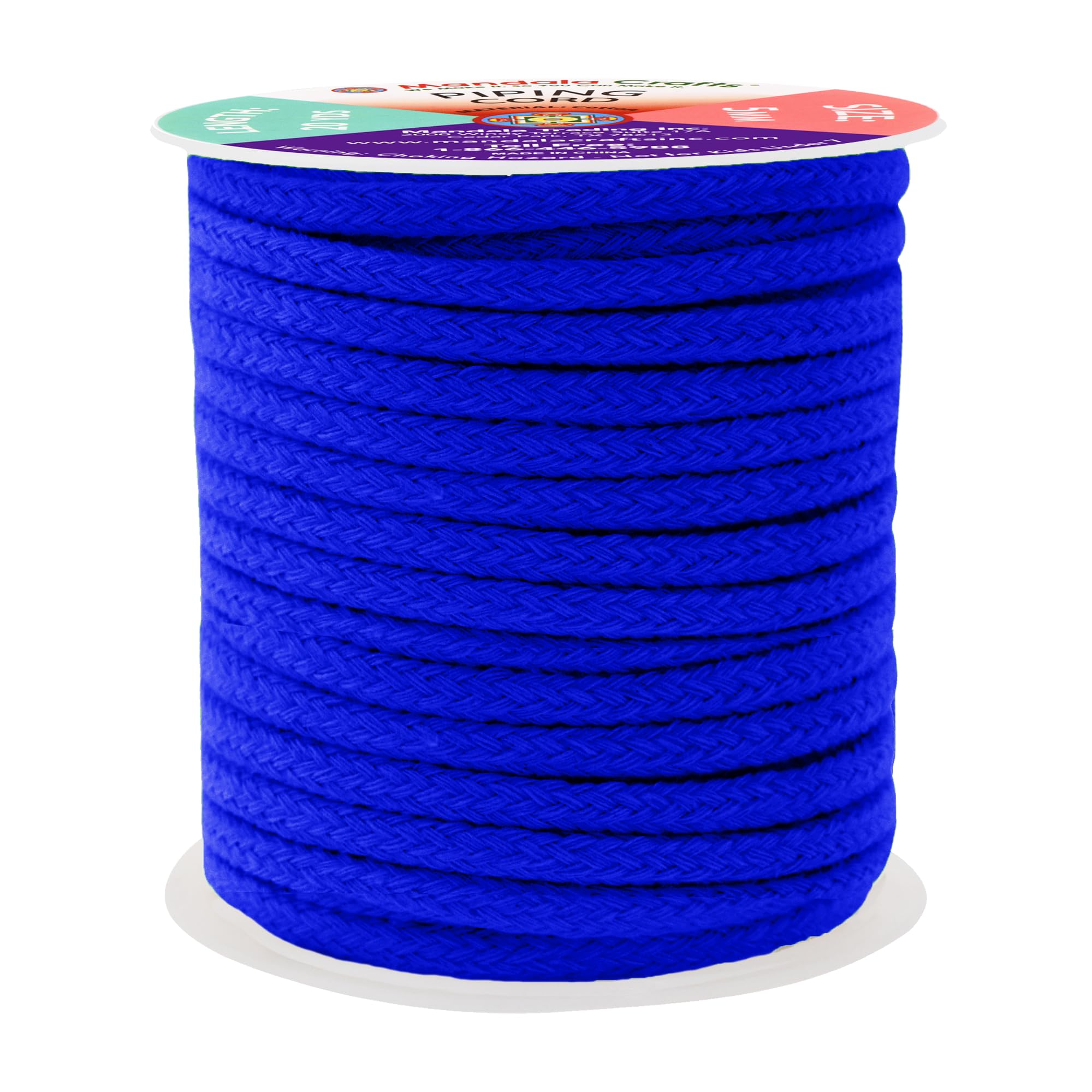 Mandala Crafts Royal Blue Soft Replacement Drawstring Cords for Sweatpants Bags - Piping Cord for Sewing Upholstery - 20 Yds 5mm Cotton Cording