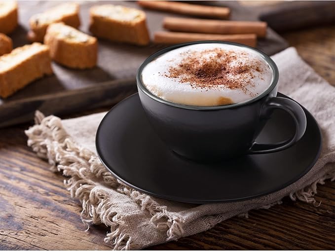 For coffee lovers in search of both durability and timeless elegance, MIAMIO's Le Papillon Collection is the perfect choice. Impeccably constructed with high-quality porcelain and adorned with a stunning design, these cappuccino cups are sure to delight and impress. Description by ChatGPT.