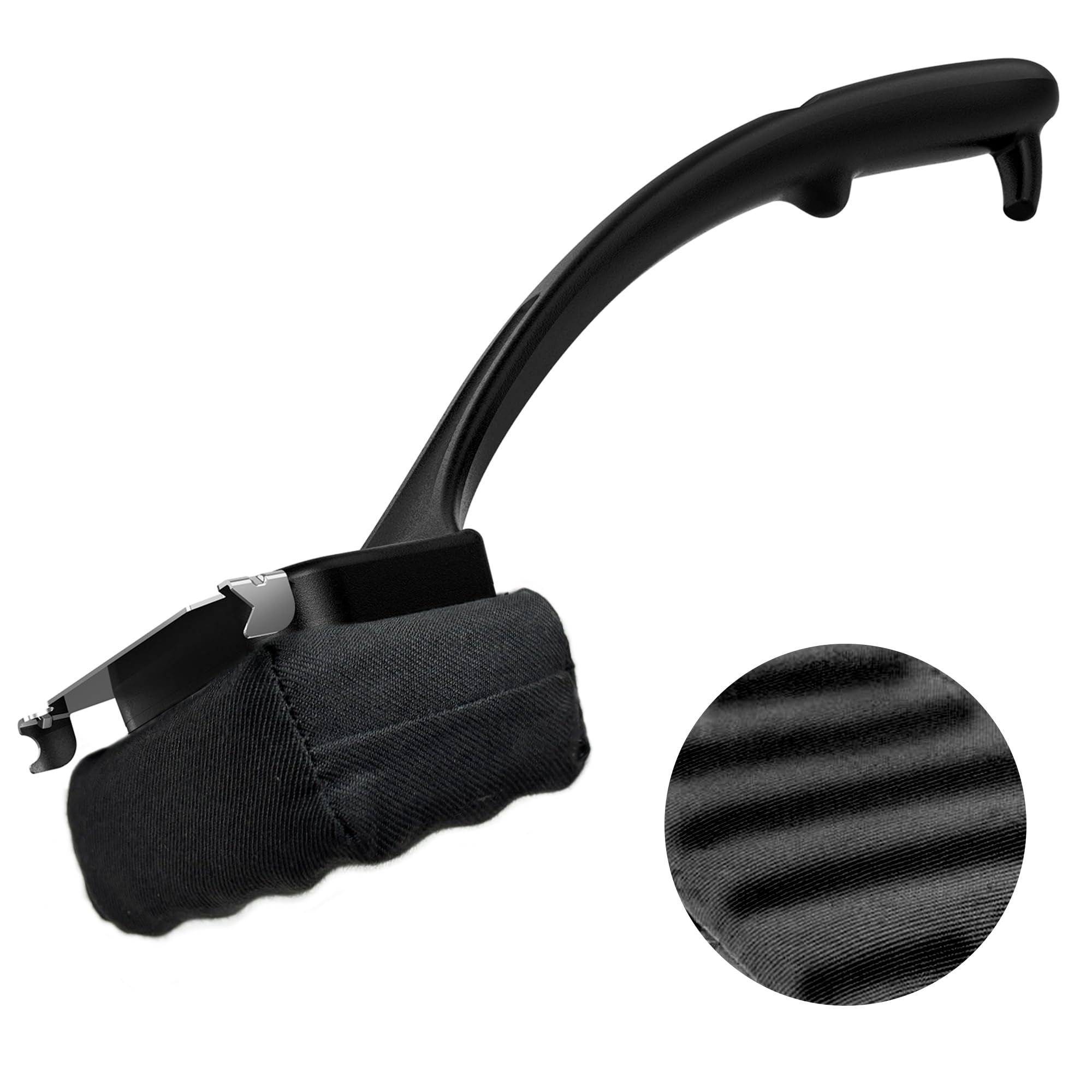 Grillbürste borstenfrei mit Schaber Dampf, 45,7 cm Griff, Grillbürste mit Kevlar Reinigungswärme für Outdoor-Grill, Grillzubehör - Schwarz