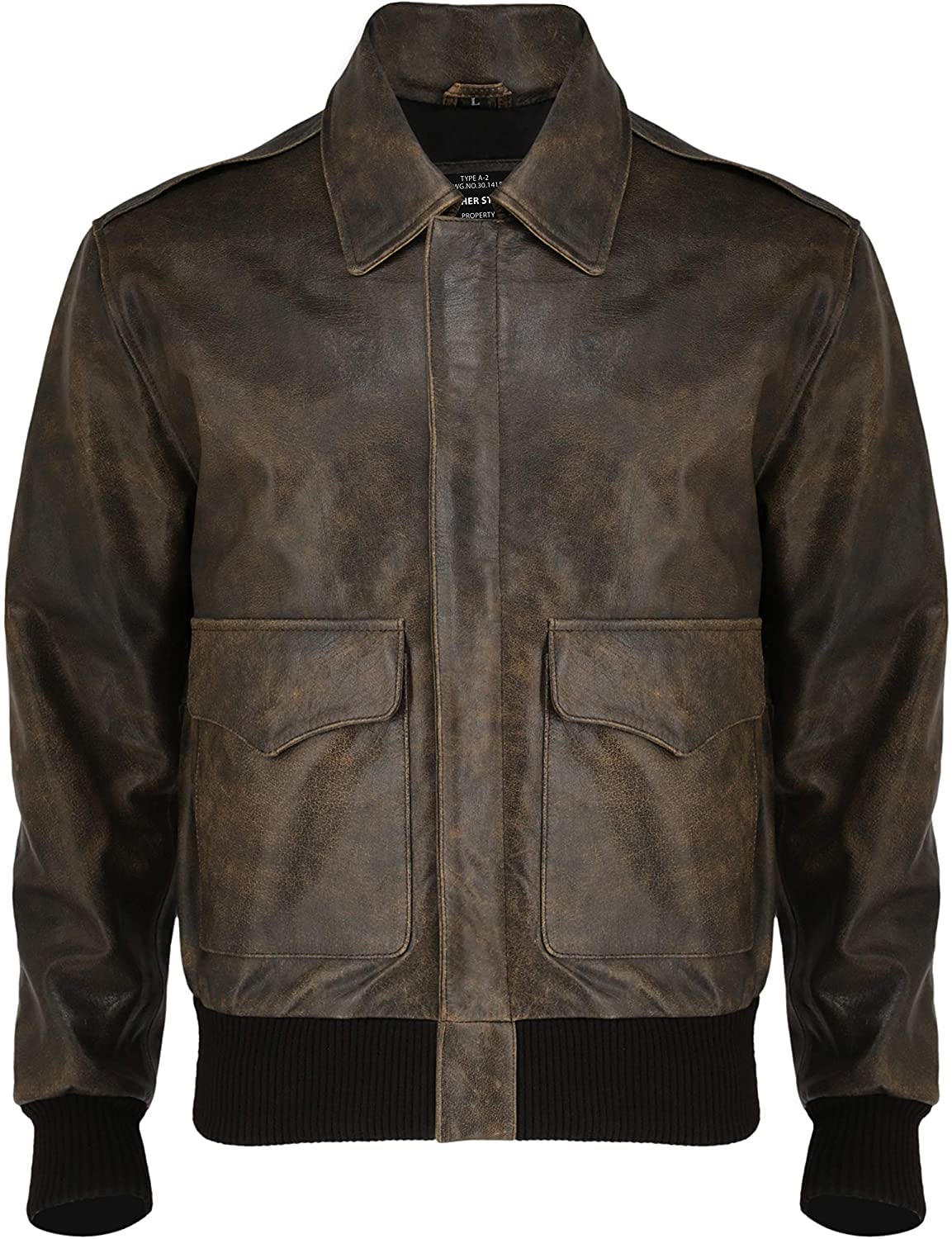 A-2 Aviator jacket Cowhide Leather Bomber Aviator Flight Jacket - Aviator Brown Leather Jacket Men