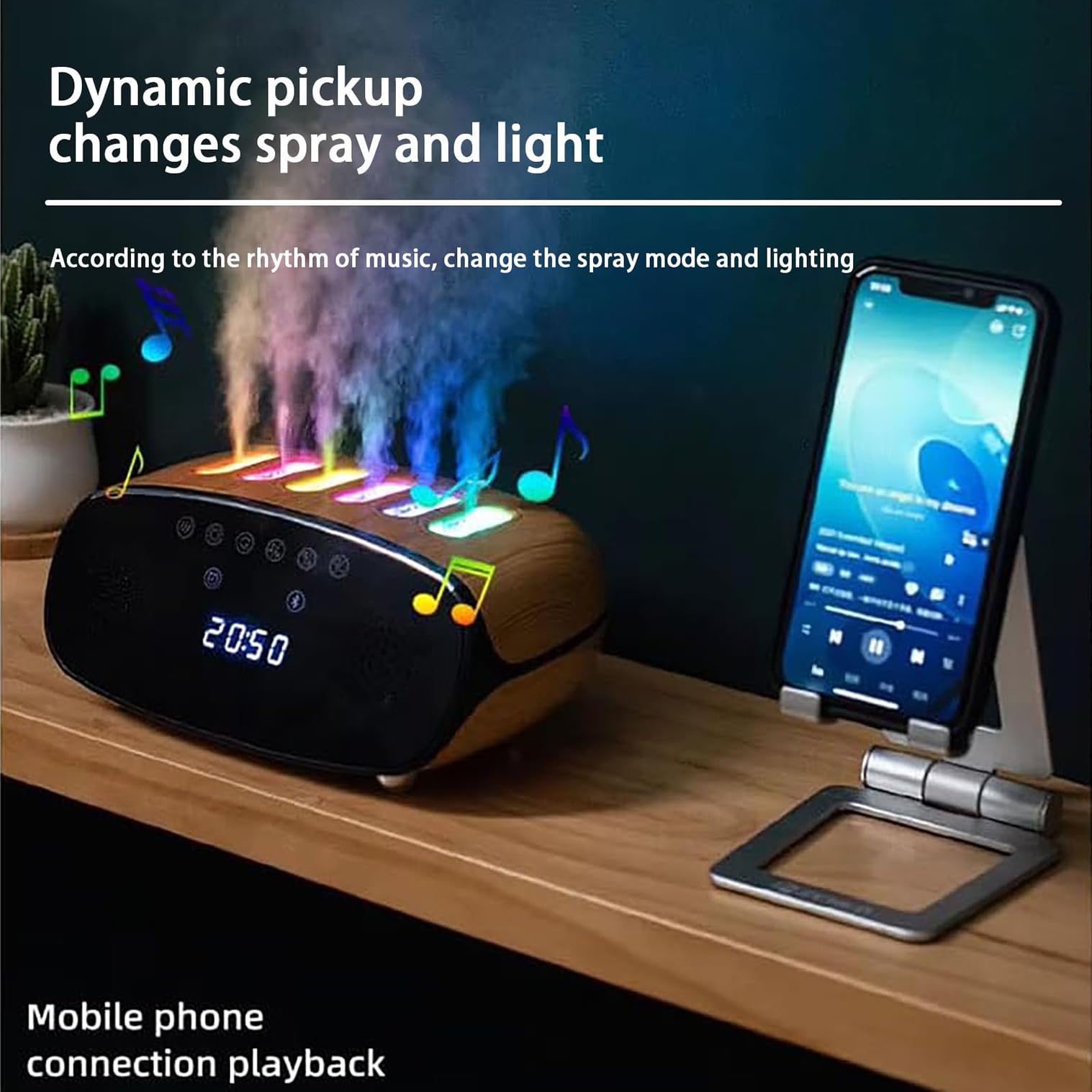 Humidificador de aire de 500 ml para dormitorio, niebla fría con luz nocturna RGB, difusor de aceite esencial, fácil de limpiar, pantalla LED para uso doméstico y de oficina