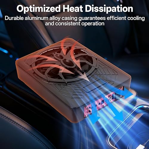 Miniatura 7 de Subwoofer para automóvil delgado de 10 pulgadas actualizado 2025 de 1200 W, subwoofer de audio para automóvil y camión, amplificador integrado con