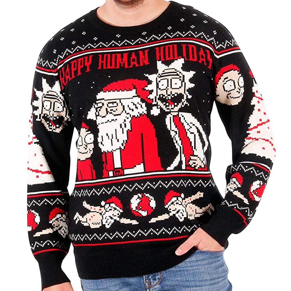 RIPPLEJUNCTION Rick and Morty Happy Human Holiday Adult Knit