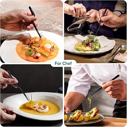 Miniatura 4 de Juego de pinzas de cocina, 6 pinzas de cocina, juego de pinzas de cocina de 6.3 pulgadas, pinzas culinarias de acero inoxidable para cocinero