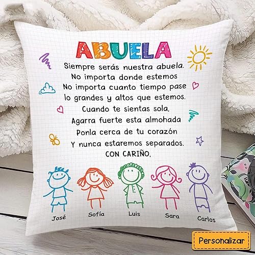 Miniatura 5 de Almohada de dibujo de abbuela española para abuela, regalos para Abuela en Inglés para el Día de las Madres, regalos para Abuelita Abuela los