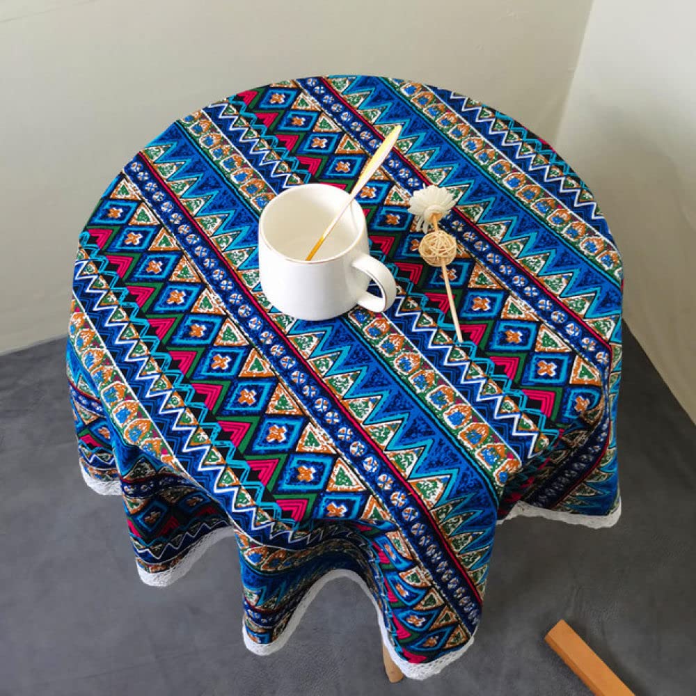 Nappe de dentelle ronde Veemi E haut de gamme avec finitions artisanales imprimées