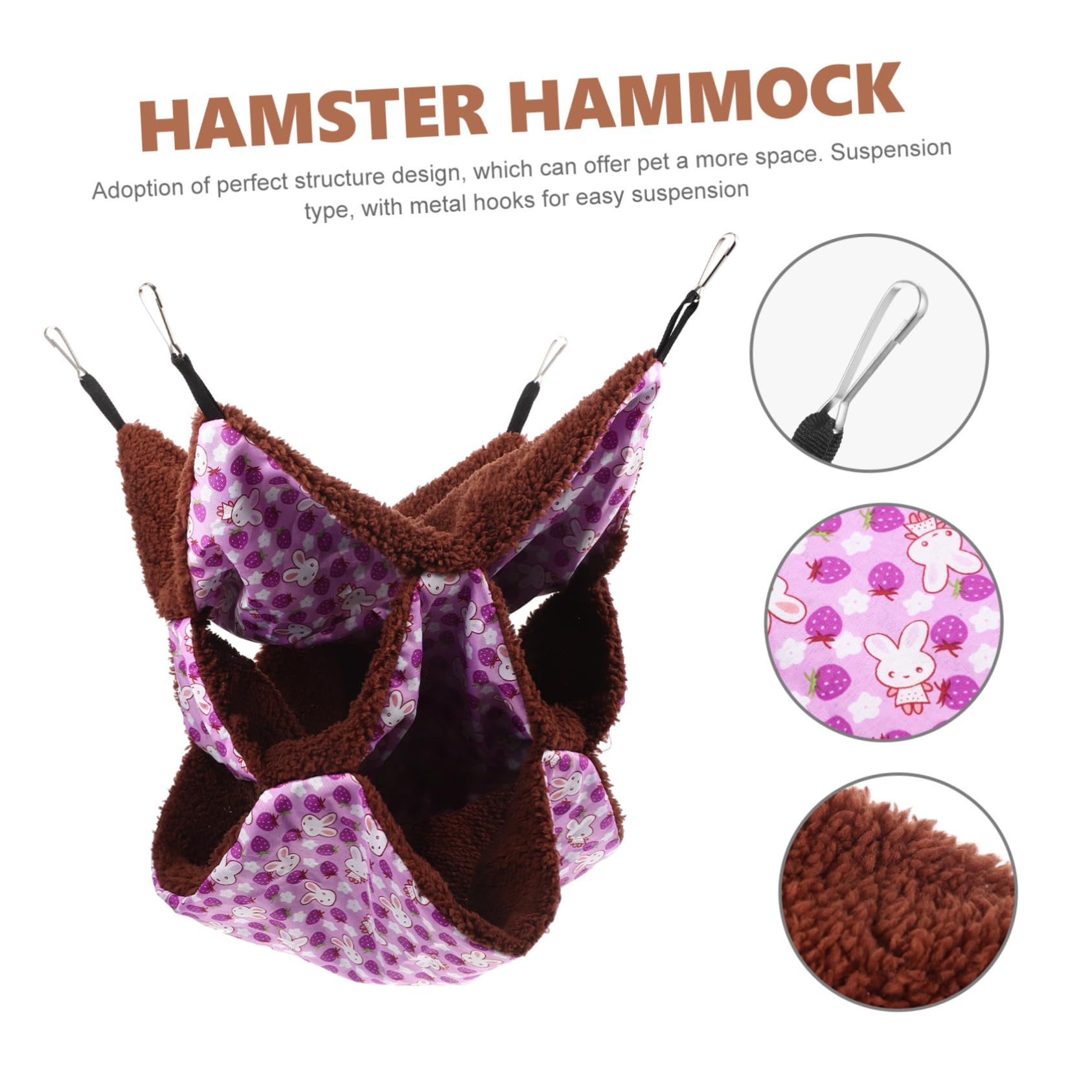 POPETPOP 4pezzi Hammock Per Criceti e Piccoli Animali Letto Morbido e Confortevole Amaca Calda Peluche Per Sonno Accessorio Per Gabbia Di Furetti e Porcellini