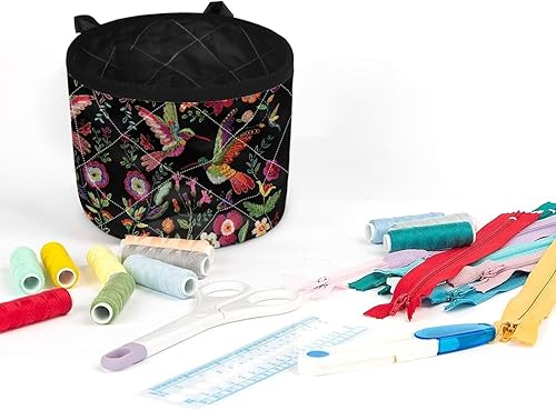 Miniatura 19 de Estera de máquina de coser con flores brillantes y florales bohemias, reduce la vibración, antideslizante, organizador duradero