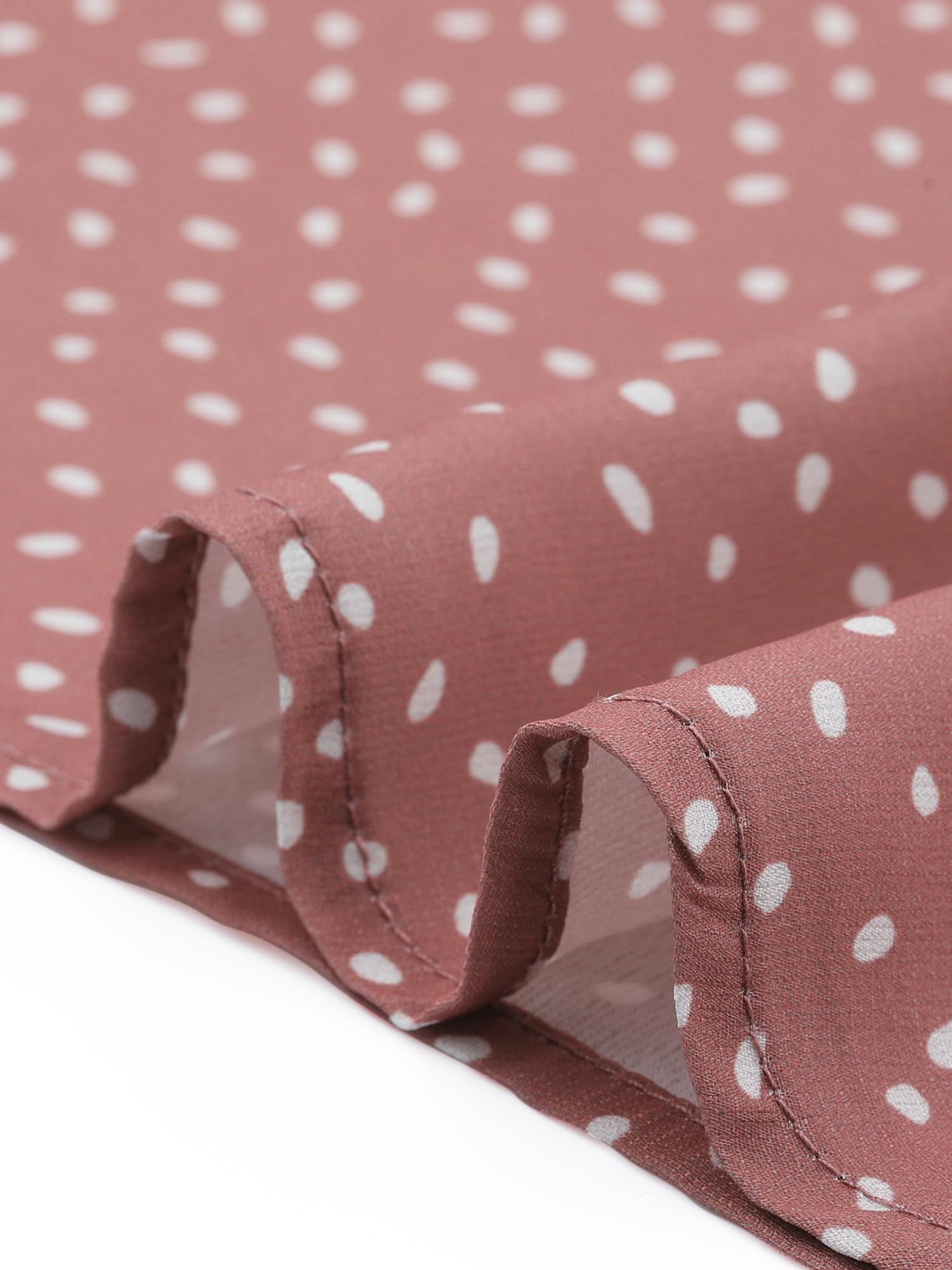 Allegra K Damen Polka Dots Oberteil Kurzarm Bubikragen Krawatten Ausschnitt Chiffon Punkte Top Bluse