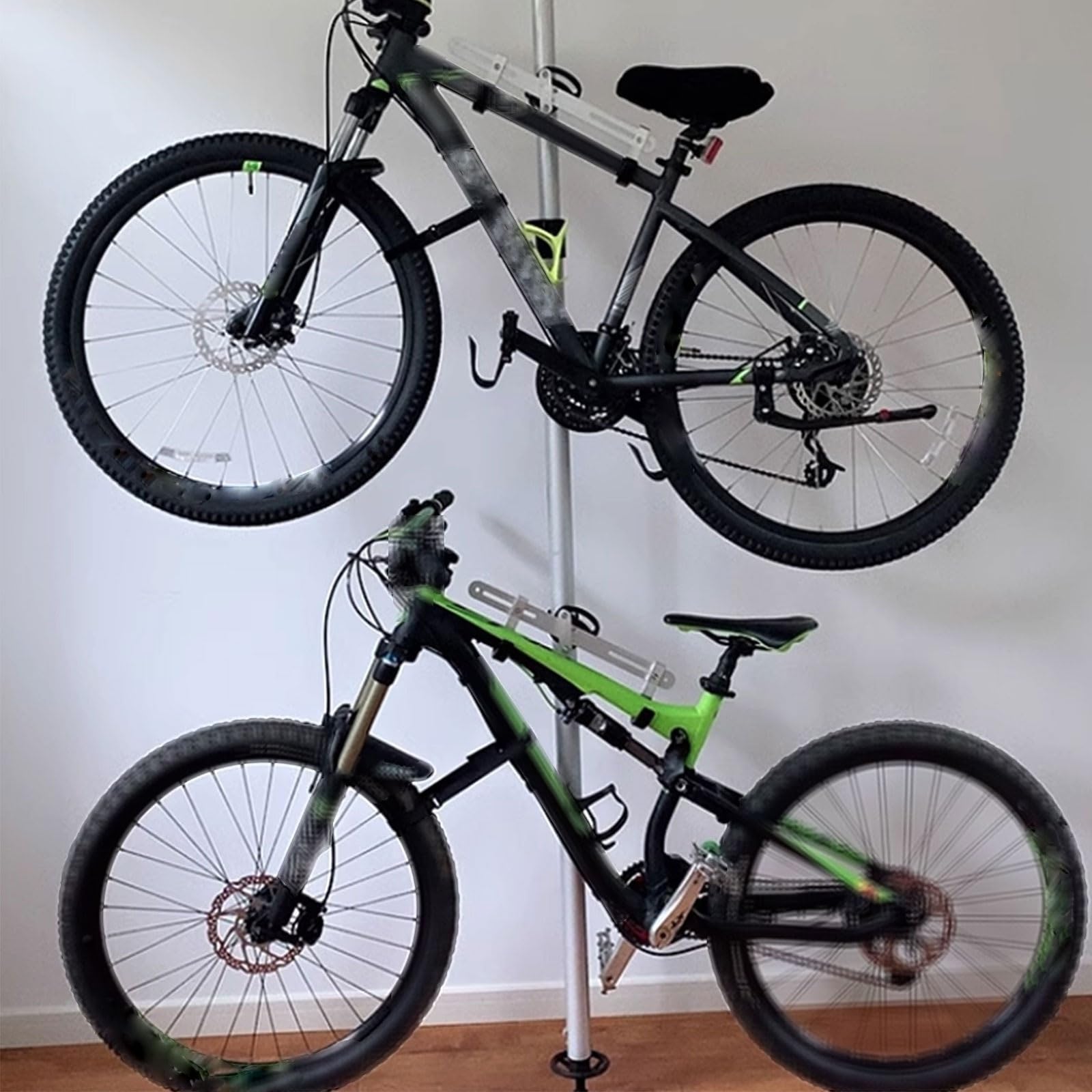 Pionowy Stojak Rowerowy do Garażu 3/4 M, Metalowy Stojak Parkingowy Bez Wiercenia, Wysuwany Pionowy Stojak na Rowery, Nośność 100kg, Możliwość Zawieszenia Roweru(3m/2)