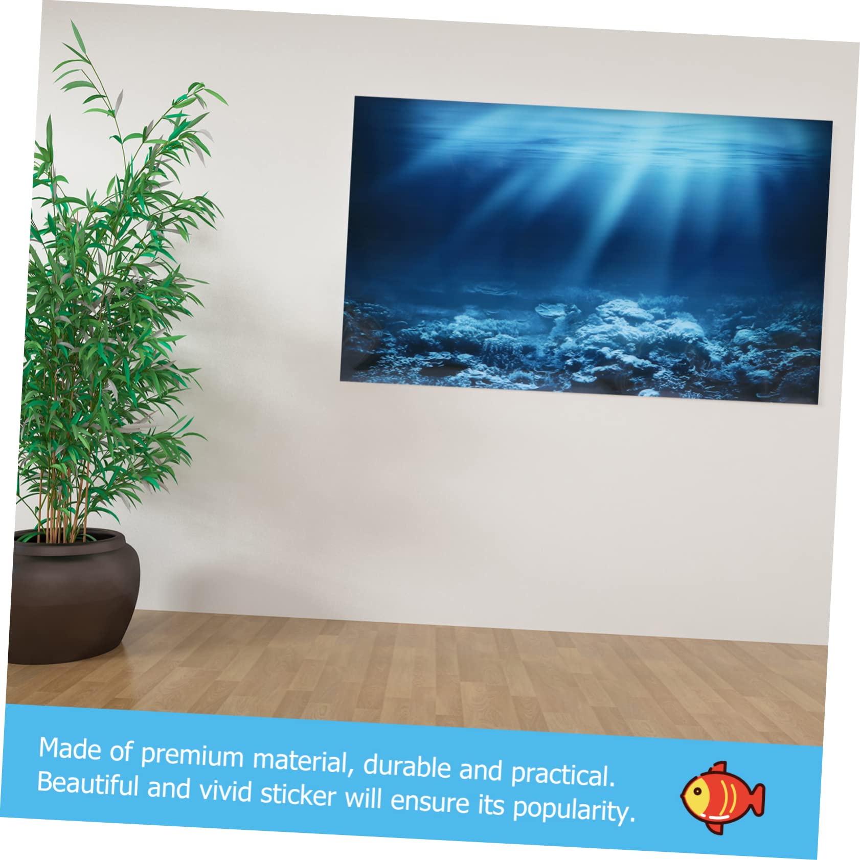 Happyyami 3pièces Autocollant De Fond Aquarium avec Motif De Récif Corallien Décoration Murale pour Aquarium Stickers Adhésifs pour Réservoir De Poissons