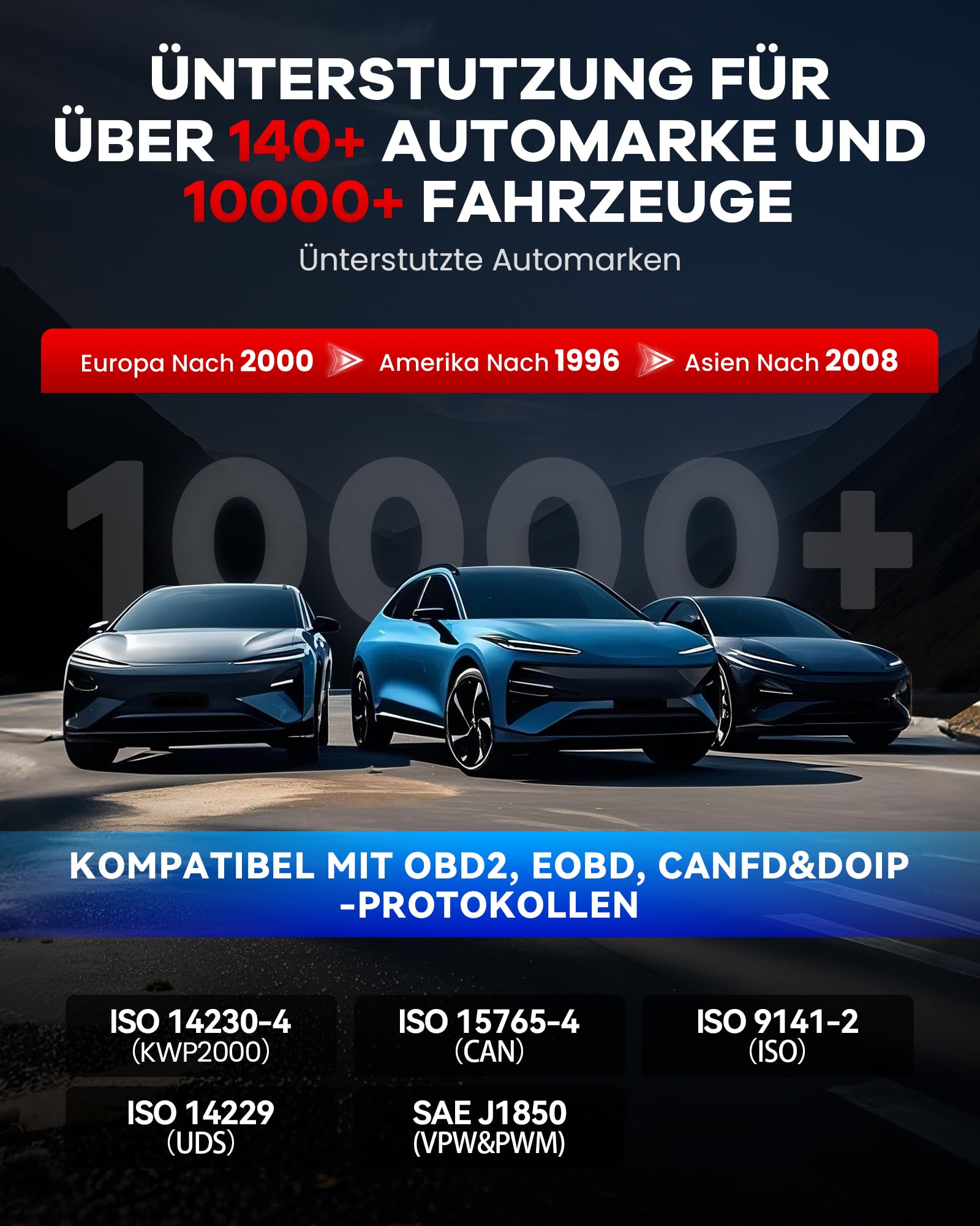 mucar AI-OBD2 Diagnosegeräte, 892BT Diagnosegerät Auto Mit 34 Reset-Funktion Und Volle Systemdiagnose, Auto Diagnosegerät Für ECU-Kodierung/BI Direktionale Steuerung, Kostenlose Lebenslange Updates