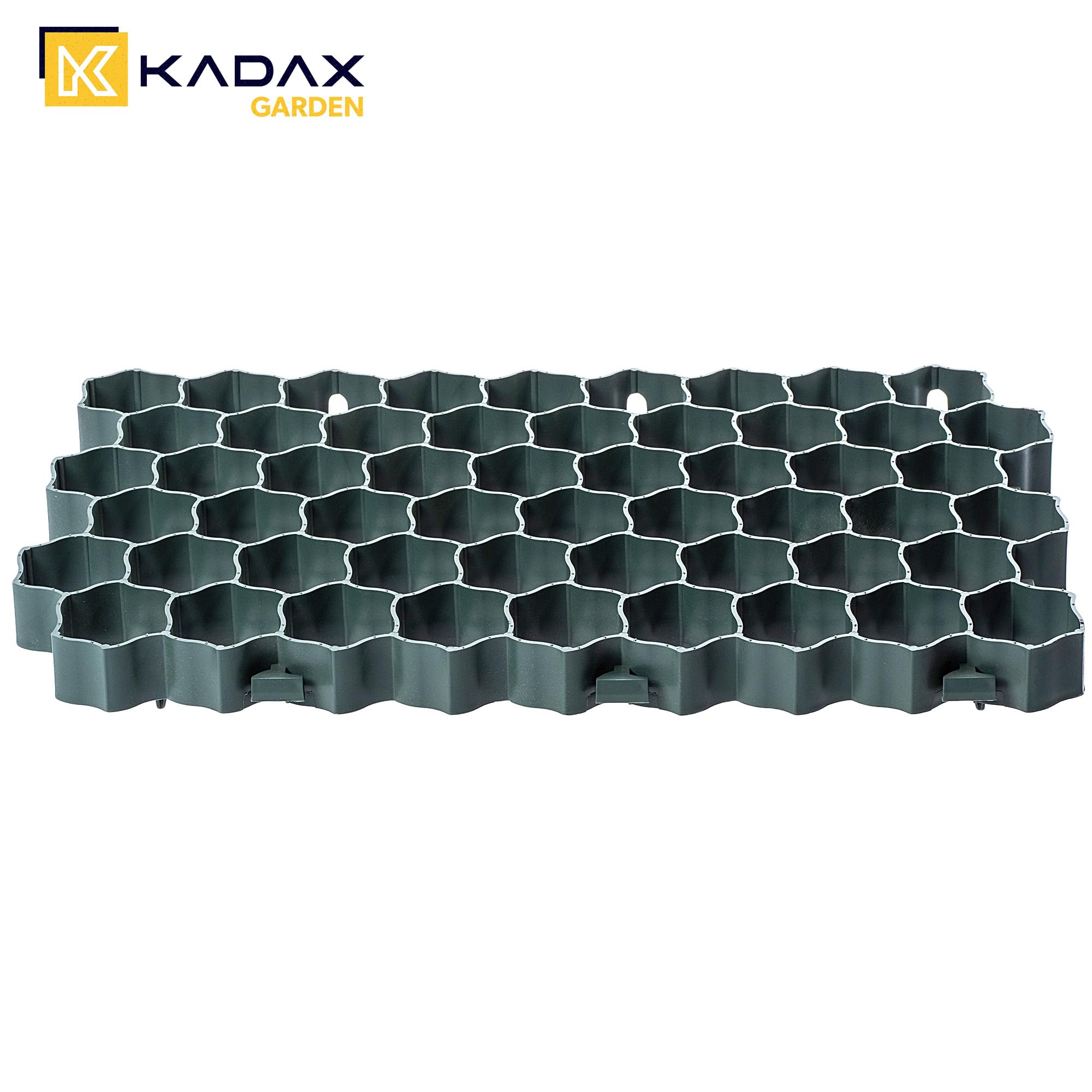KADAX Placas de plástico, 60 x 40 cm, 6 m˛, 2 Colores, Capacidad de Carga de hasta 1000 toneladas, Rejilla de césped con Puntos Antideslizantes, (Verde, Rectangular, 24 Unidades)