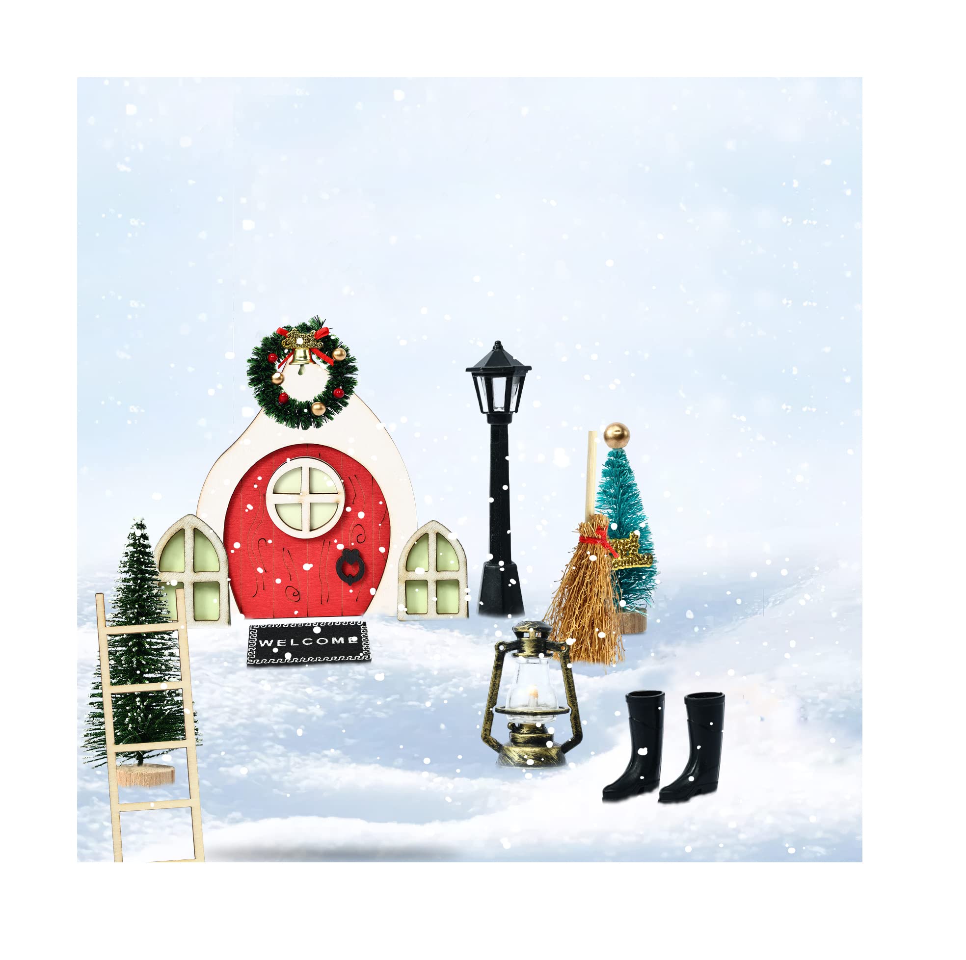 Maison pour lutin farceur de Noël en carton - 42 x 35 x 43 cm - Jour de Fête - Accessoires - Lutins farceurs de Noël