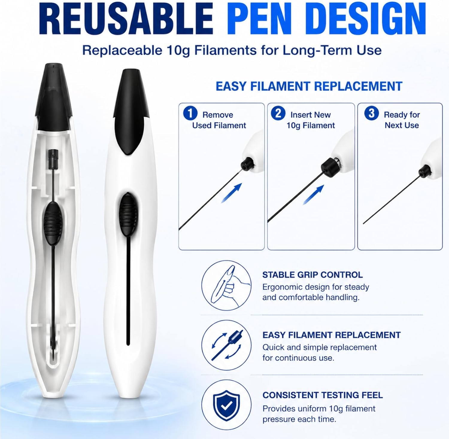 Diabetic Monofilament Tester Pen Foot Probe Kit 60PCS 10g Sensory Tool