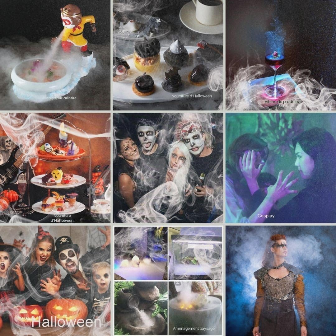 Machines à brume portables | Machine à fumée pour la danse sur scène, Halloween, DJ, fête (Noir fin)