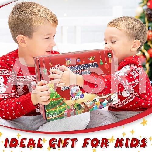 Miniatura 5 de Calendario de Adviento de Navidad 2025, juego de regalo sorpresa de Navidad de limo de cristal, calendario de cuenta regresiva de 24 días de