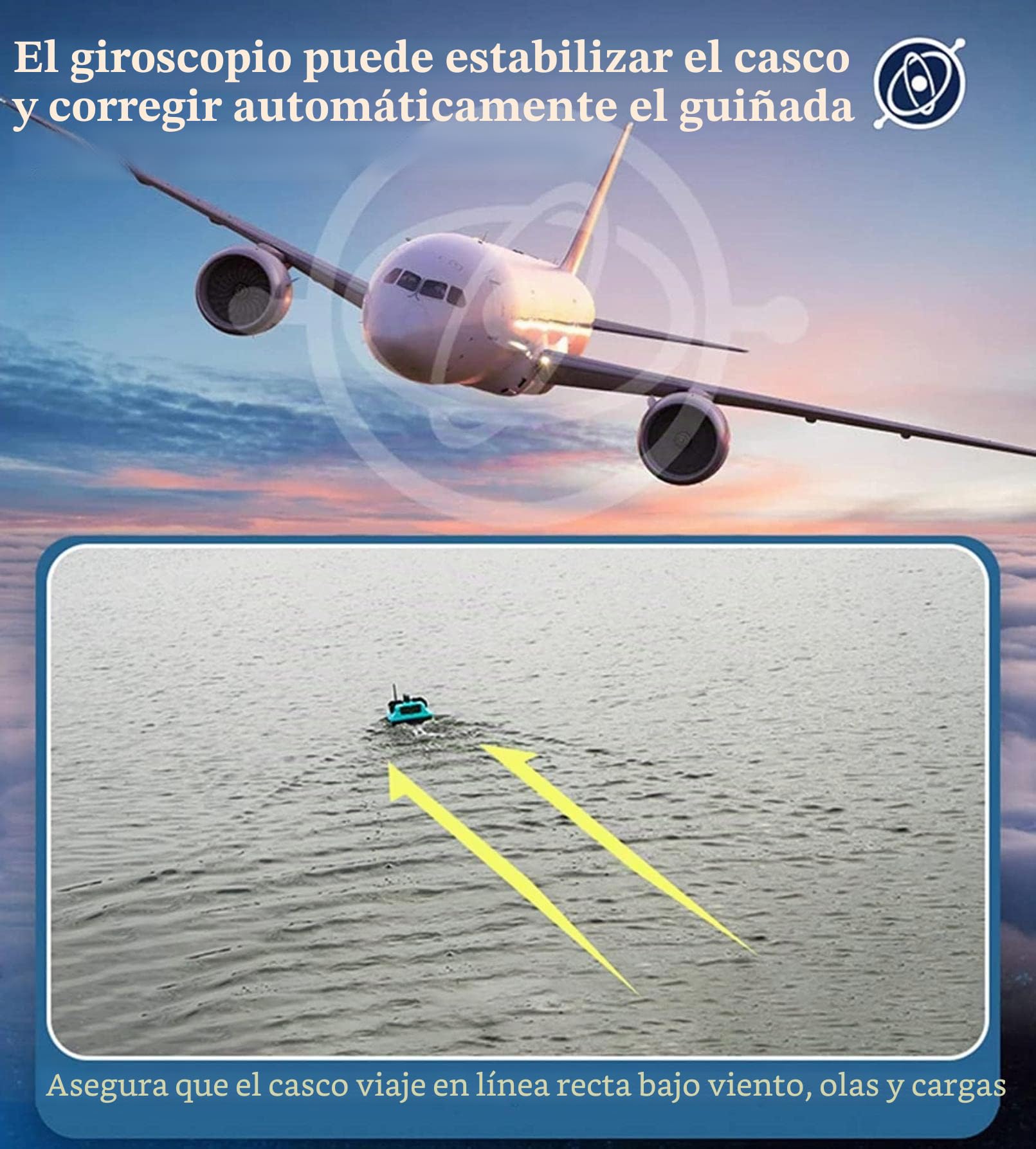 Barcos Cebador Inteligente, Carpfishing GPS, RC Barco Cebo Teledirigido de Pesca con Motores Duales y Batería de 12000 mAh, Establecer 16 Puntos de Anclaje, Retorno Automático (home)