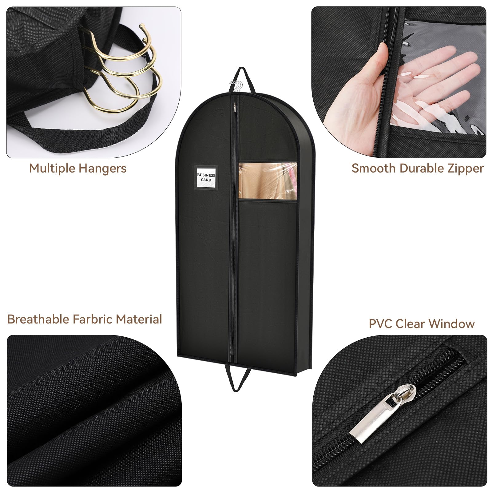 Sacchetti Porta Abiti Appesi 60x110 Cm Borsa per Vestiti Traslucida a Prova di Polvere Copertura Antipolvere Bianca Traspirante con Cerniera Completa per Abiti Costumi di Danza