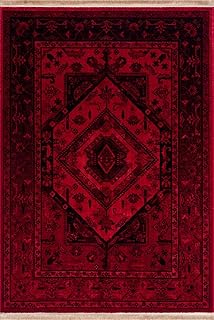 VIMODA Teppich ROYAL Dunkelrot im Vintage-Orient Stil“– Hochwertig & Pflegeleicht,Maße:200x290 cm;Farbe:Red7