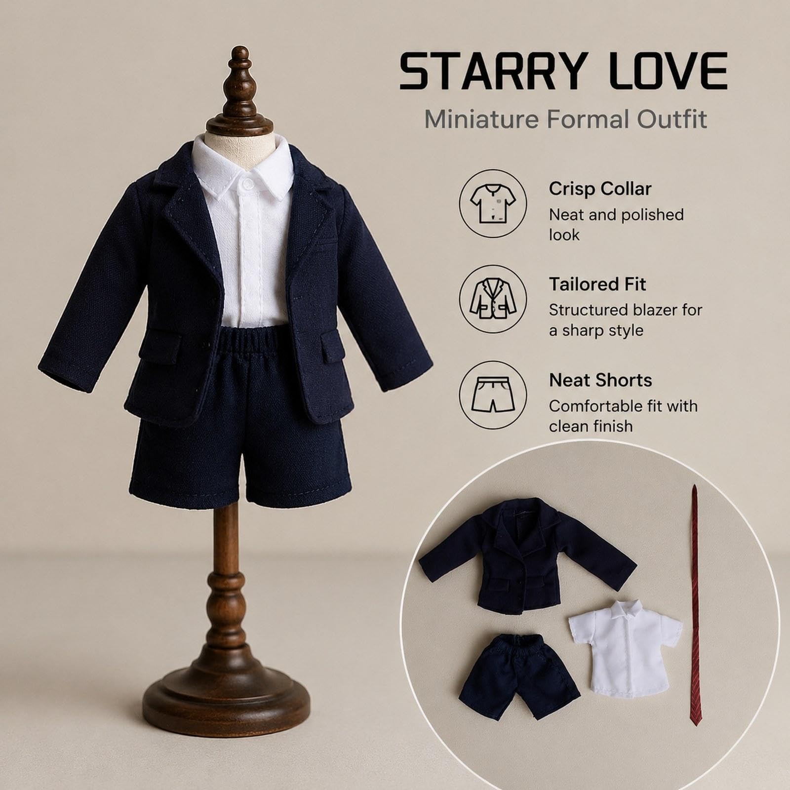 1/12 BJD Puppenkleidung Kostüm Sammlermode DIY Accessoires Dekoration für Kinder Geschenk Outfit BJD Puppenkleidung, Blau