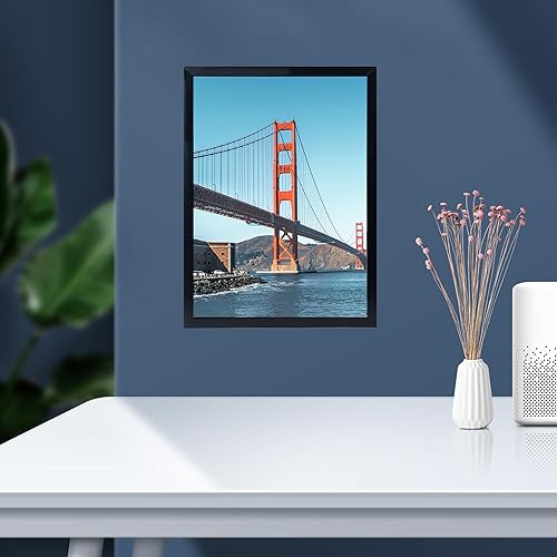 Miniatura 6 de OMISHE Marco de Fotos de 11x15 Pulgadas Negro para Colgar en la Pared, Marco de 11 x 15 Pulgadas para Montaje en Pared Horizontal o Vertical, Marco