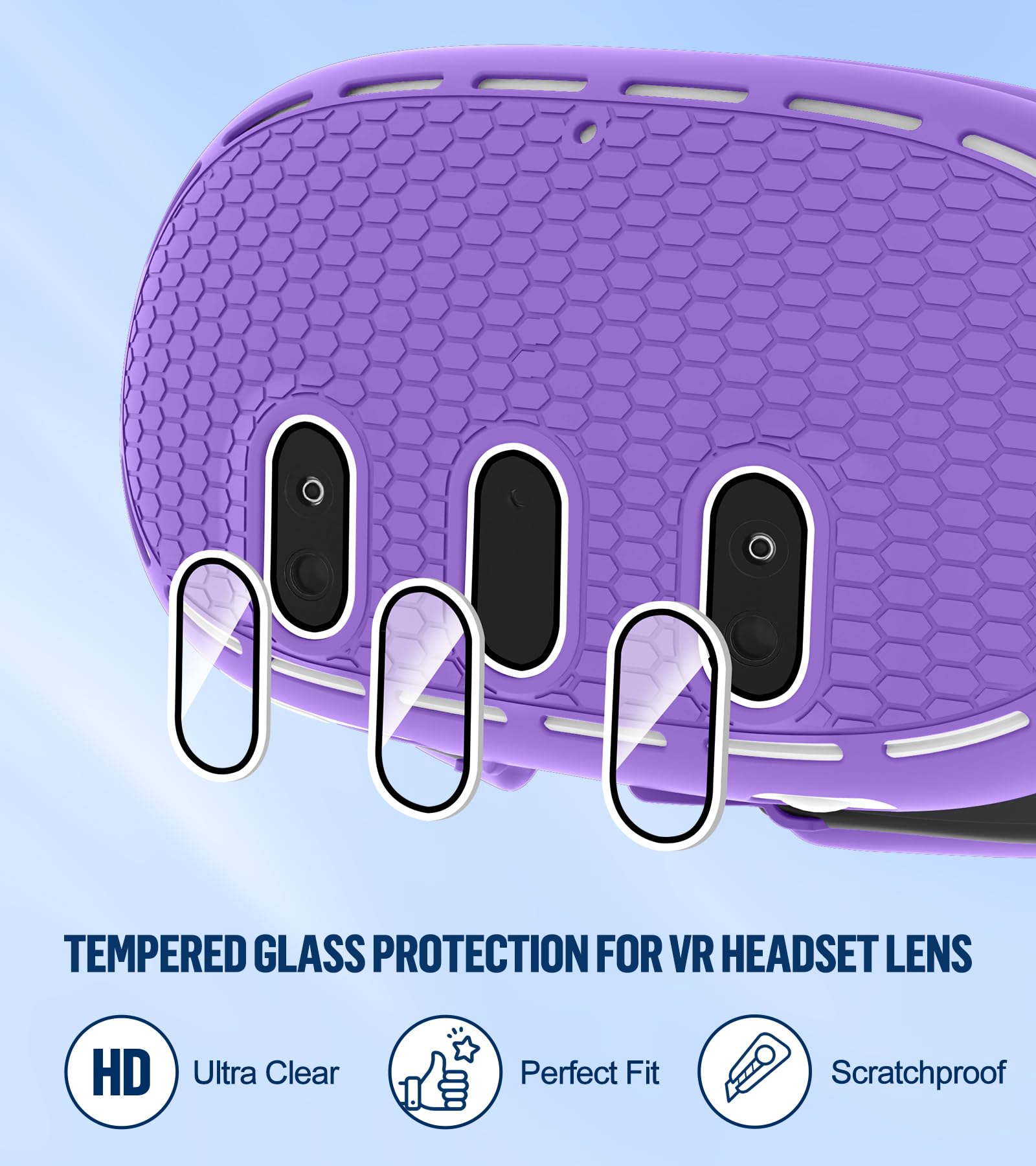 Juego de fundas de silicona compatibles con Oculus/Meta Quest 3, funda de agarre para controlador táctil, cubierta de carcasa de realidad virtual, cubierta de interfaz facial, cubierta protectora de