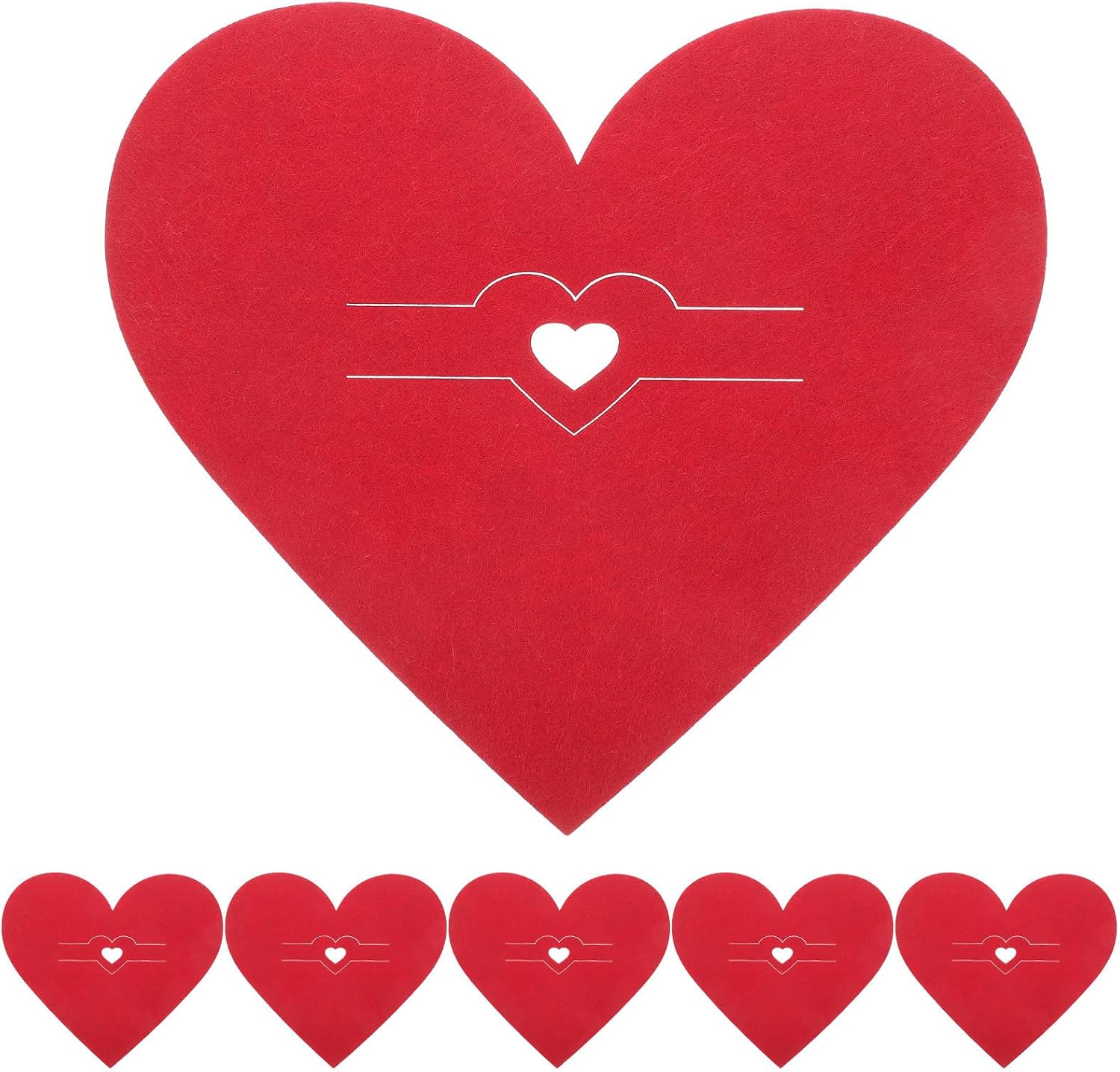 Fabric Utensil Holder Bags 12 Pcs Heart Shaped for Silverware